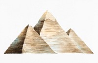 The Great Pyramids of Giza painted by watercolor