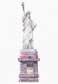 The Statue of Liberty painted by watercolor