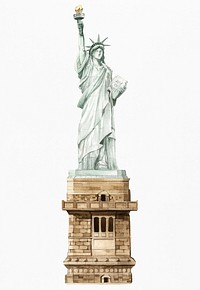The Statue of Liberty painted by watercolor