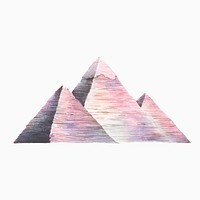 The Great Pyramids of Giza painted by watercolor