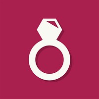 Diamond ring Valentines day icon