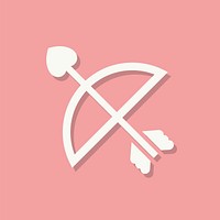 Cupids arrow Valentines day icon