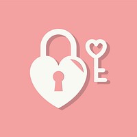 Heart lock Valentines day icon