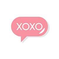 XOXO message Valentines day icon