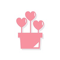 Flower pot Valentines day icon