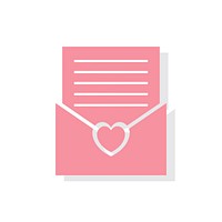 Love letter Valentines day icon