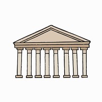 Ancient Roman Pantheon graphic illustration