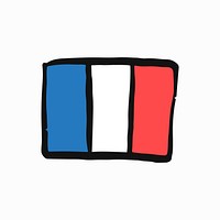 Flag of the French Republic doodle illustration