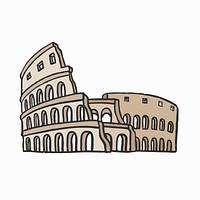 Ancient Roman Colosseum graphic illustration