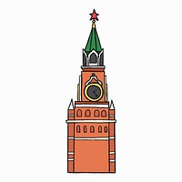 Traditional Russian Spasskaya Tower illustration