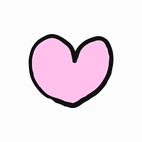 Hand drawn pink heart illustration