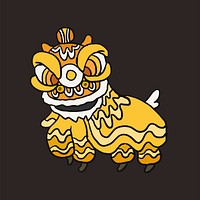 Chinese lion dance costume illustration