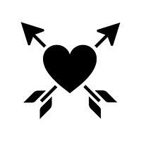 Heart pierced with two arrows illustration