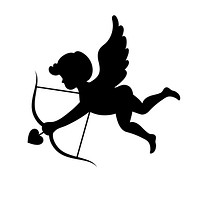 Silhouette of cupid graphic icon