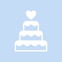 Three-tiered wedding cake graphic illustration