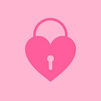 Isolated heart padlock graphic icon