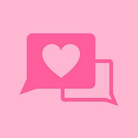 Speech bubbles with heart icon