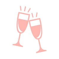 Two champagne glasses graphic illustration