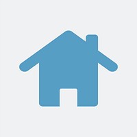 Isolated blue home icon on white background