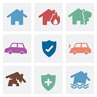 Set of home security icons illustration