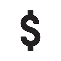 Black dollar symbol on white background