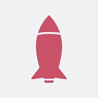 Pink rocket icon on white background