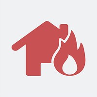 House burning down disaster icon