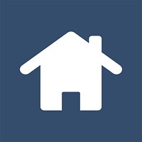 Isolated white home icon on blue background