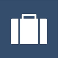 Luggage icon on blue background