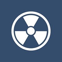 Radiation icon isolated on blue background
