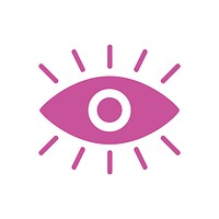 A pink eye graphic icon