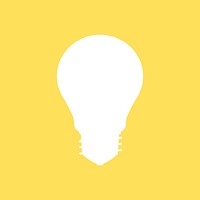 Light bulb icon on yellow background