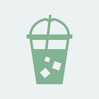 Cold drink in a plastic cup illustration