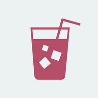 Refreshing cold drink with a straw illustration