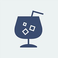 Refreshing cold drink with a straw illustration