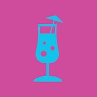 Umbrella drink cocktail glass illustration
