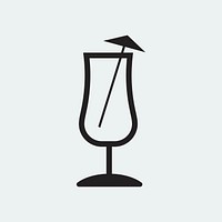 Umbrella drink cocktail glass illustration