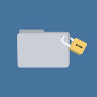 Database folder with security lock illustration