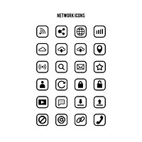 Set of networking line art icons