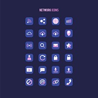 Set of networking line art icons