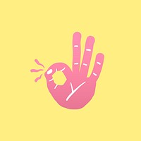 Ok hand gesture icon illustration