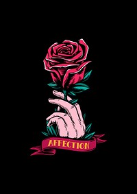 Red rose and affection creative illustration