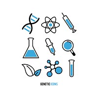Set of genetic experiment icons
