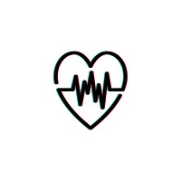 Heart rate cardiogram icon illustration