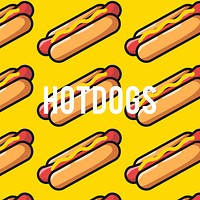 Hot dog background doodle illustration
