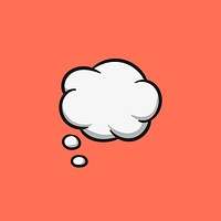 Thought bubble icon on orange background