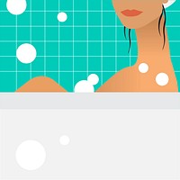 Woman having a bath illustration