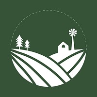 Cultivation of land farming logo illustration