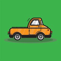 Orange truck transportation graphic illustration