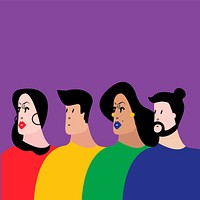 Colorful group of people vector illustration